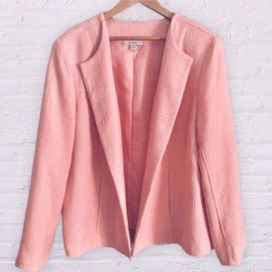 Pink Dressbarn Woven Open Front Blazer